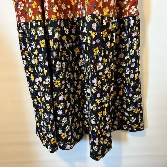 Ulla Popken Womens Sz 20/22 maxi Dress tiered peasant Lagan cottagecore boho tea - Picture 3 of 14